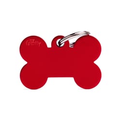 MyFamily Basic Red Bone Aluminum Dog Pet Tags Large