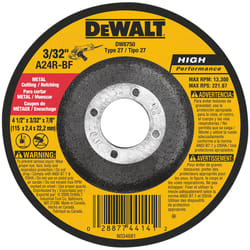 DeWalt 4-1/2 in. D X 7/8 in. Aluminum Oxide Metal Cut-Off Wheel 1 pc