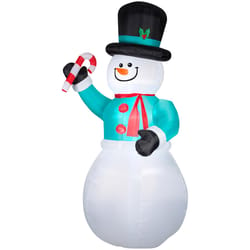 Gemmy LED 12 ft. Snowman with Candycane Inflatable