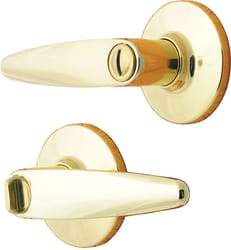 Ace Straight Lever Polished Brass Privacy Lockset ANSI Grade 3 1-3/4 in.