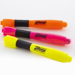 Bazic Products Comfort Grip Neon Color Yellow Chisel Tip Highlighter 3 pk