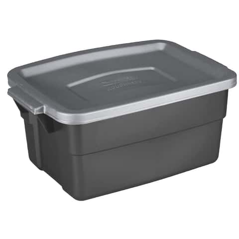 Bins & Things Stackable Craft Gray Storage Container with 2 Trays, Gray Plastic
