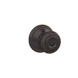 Schlage Georgian Aged Bronze Entry Door Knob 1-3/4 in.