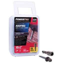 HILLMAN Power Pro No. 10 Ga. X 2 in. L Hex Drive Washer Head Coarse Roofing Screws