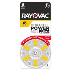 Rayovac Zinc Air 10 1.45 V Hearing Aid Battery 6 pk