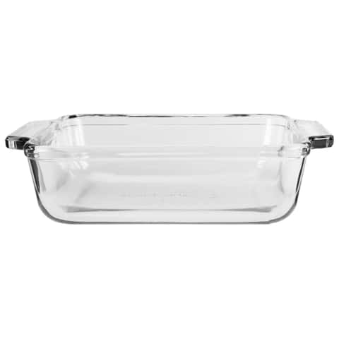 Vintage Anchor Hocking Brownie Baking Dish Clear Glass Cake Pan