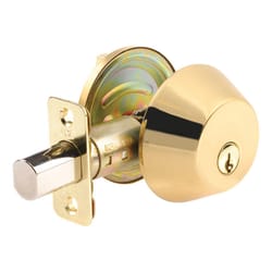 Ace Polished Brass Solid Brass Single Cylinder Deadbolt