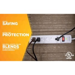 Southwire Woods 3 ft. L 6 outlets Surge Protector Gray 900 J