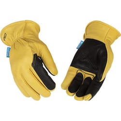 Kinco Hydroflector Men's Indoor/Outdoor Full Grain Driver Gloves Black/Gold M 1 pair