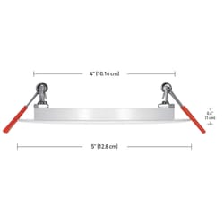 Globe Electric Ultra Slim Energy Star Frost White 4 in. W Metal LED Recessed Lighting Kit 9 W