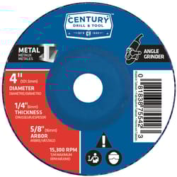 Century Drill & Tool 4 in. D X 5/8 in. Metal Grinding Wheel