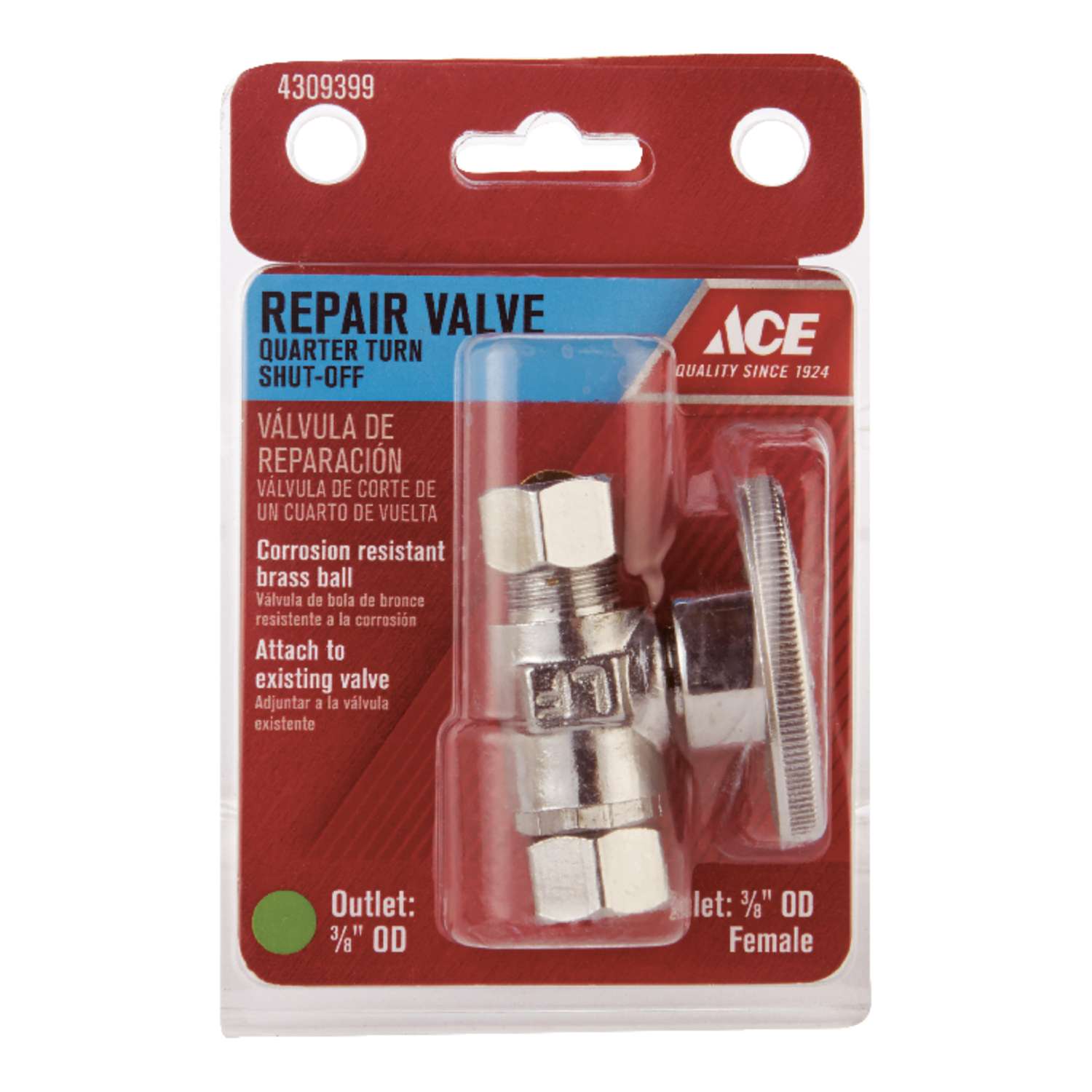 Ace 3/8 in. FPT X 3/8 in. Compression Brass Repair Valve Ace Hardware
