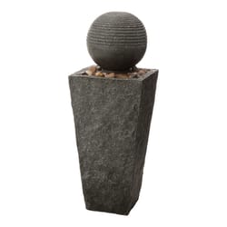 Glitzhome Polyresin Gray 31.69 in. H Fountain