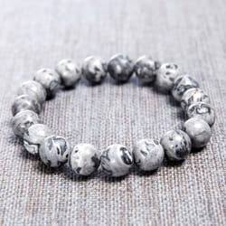 Mad Man Mens Storm Lava Rock Black/White Bracelet Stone Water Resistant