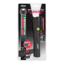 ATAK 500 lm Black LED Rechargeable Flashlight 18650 Battery