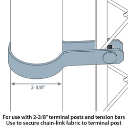 Yardlink Galvanized Silver Metal Chain Link Tension Band 1 pk