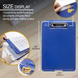 Bazic Products Letter Size Plastic Bottom Opening Storage Clipboard