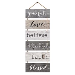 P. Graham Dunn 26 in. H X 0.5 in. W X 10 in. L Multicolor Wood Grateful, Love Believe, Thankful, Fai