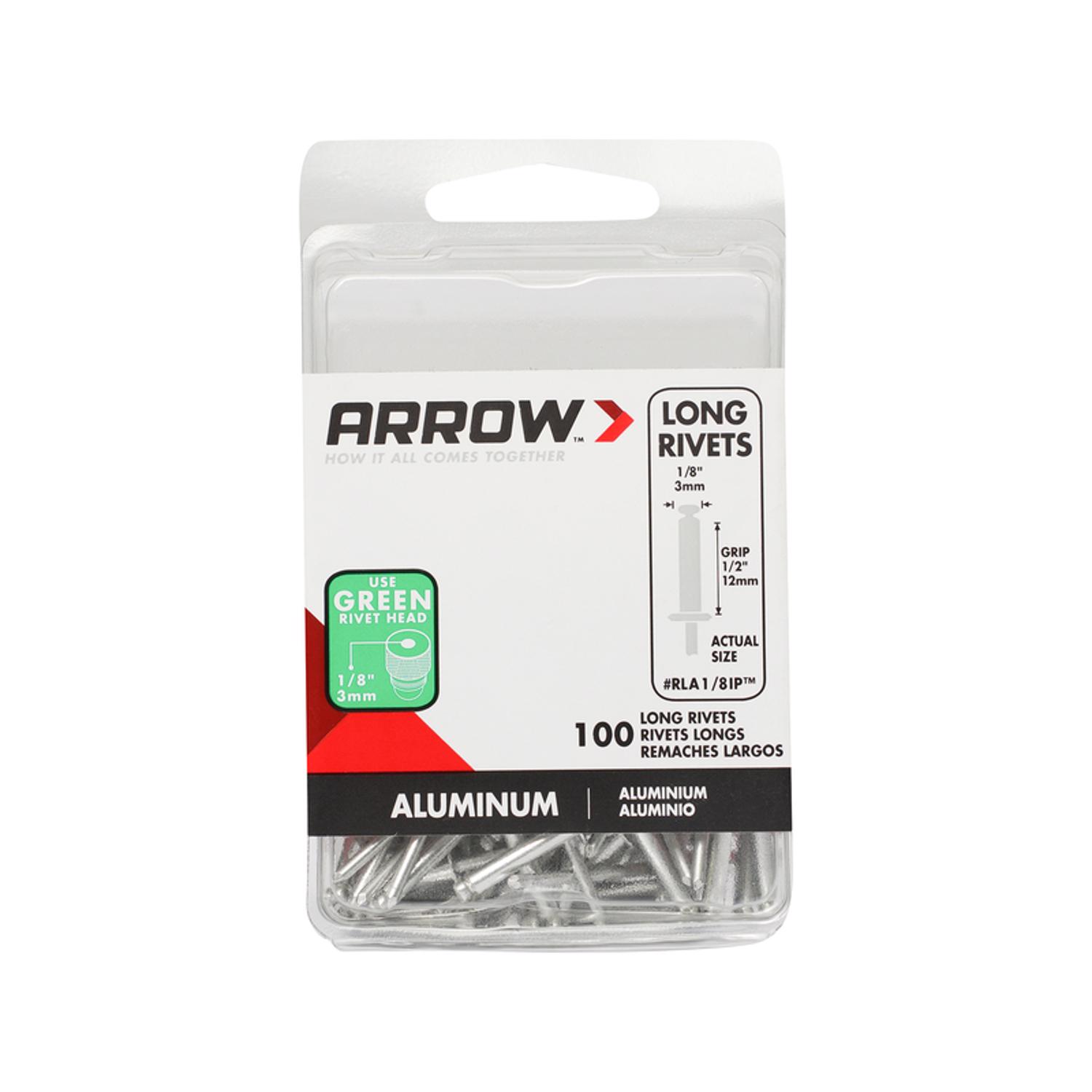 thumbnail image 2 of Top Quality Aluminum Oval Head Solid Rivets – 1/8 X 1/2 Inch, 100-Pack (OHSR180120) 2 of 6