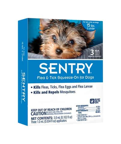 Sentry Liquid Dog Flea and Tick Drops 45 Permethrin 1.9