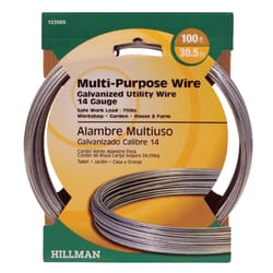 Hillman 100 ft. L Galvanized Steel 14 Ga. Wire