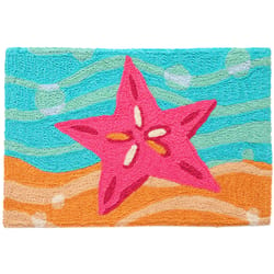 Jellybean 20 in. W X 30 in. L Multi-Color Bubbles/Pink Starfish Polyester Accent Rug