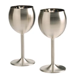 RSVP International Endurance 8 oz Silver Stainless Steel Wine Glass