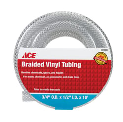 Ace ProLine 1/2 in. D X 3/4 in. D X 10 ft. L PVC Braided Vinyl Tubing