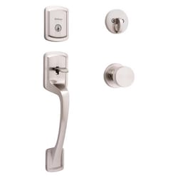 Kwikset Prague Satin Nickel Entry Handleset 1-3/4 in.