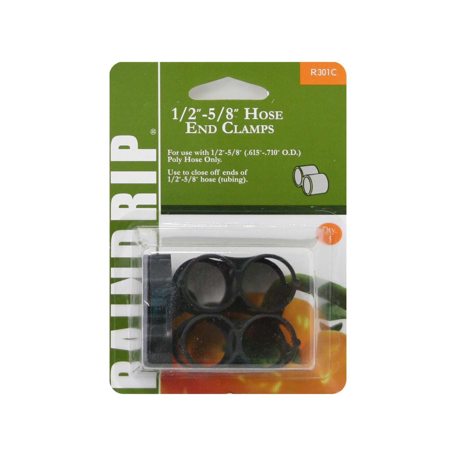 Raindrip For 1/2 in. Tubing Drip Irrigation End Clamp 5 pk Raindrip For 1/2 in. Tubing Drip Irrigation End Clamp 5 pk