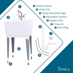 Tehila 22.875 in. W X 23.5 in. D Freestanding Thermoplastic Utility Sink