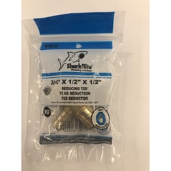 SharkBite 3/4 in. PEX X 1/2 in. D PEX Brass Reducing Tee
