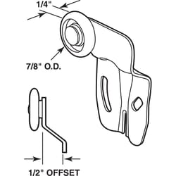 Prime-Line 7/8 in. D X 1/4 in. L Mill Nylon/Steel Roller Assembly 2 pk