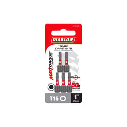 Diablo Torx #15 X 1 in. L Driver Bit Black Oxide 5 pk