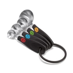 OXO Plastic/Stainless Steel Black/Silver Measuring Spoon Set