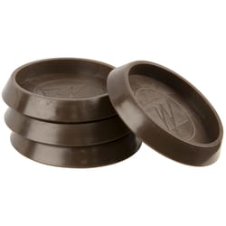 Softtouch Plastic Caster Cup Brown Round 1-11/16 in. W X 1-11/16 in. L 4 pk