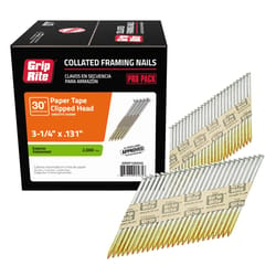 Grip-Rite 3-1/4 in. L Angled Strip Hot-Dip Galvanized Framing Nails 30 deg 2000 pk