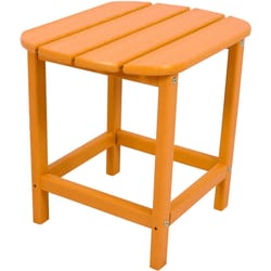 Hanover All-Weather Orange Square Wood Side Table