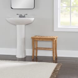 Linon Home Decor Briggs Bathroom Stool Wood 18 in. H X 19 in. L