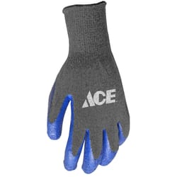 Ace Men's Indoor/Outdoor Coated Work Gloves Blue/Gray XL 1 pair