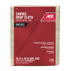 Ace 12 ft. W X 15 ft. L 8 oz Canvas Drop Cloth 1 pk