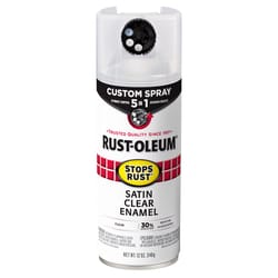 Rust-Oleum Stops Rust 5-in-1 Indoor/Outdoor Satin Crystal Clear Water-Based Protective Enamel 12 oz