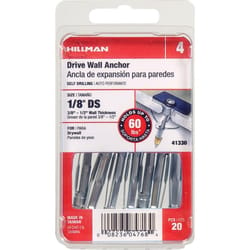 HILLMAN 1/8 in. D X 1/8 Short in. L Metal Pan Head Drive Wall Anchors 20 pc