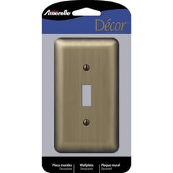 Amerelle Devon Brushed Brass 1 gang Stamped Steel Toggle Wall Plate 1 pk