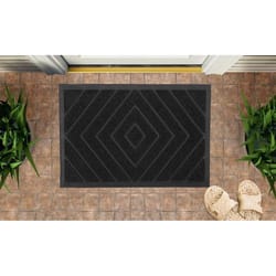 Superio Brand 18 in. W X 30 in. L Black Diamond Coir/Rubber Door Mat