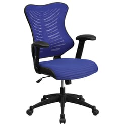 Flash Furniture Blue Leather/Mesh Office Chair