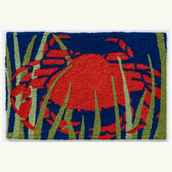 Jellybean 20 in. W X 30 in. L Multi-color Red Crab in Seawood Polyester Accent Rug