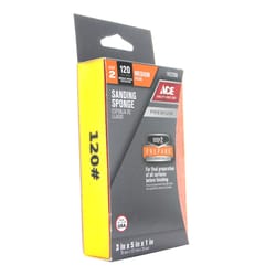 Ace  5 in. L x 3 in. W x 1 in.  120 Grit Fine  Block  Sanding Sponge 