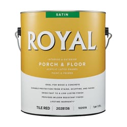 Royal Satin Tile Red Porch and Floor Paint+Primer 1 gal