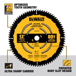 DeWalt 12 in. D X 1 in. Fine Finish Carbide Tipped Circular Saw Blade 80 teeth 1 pc